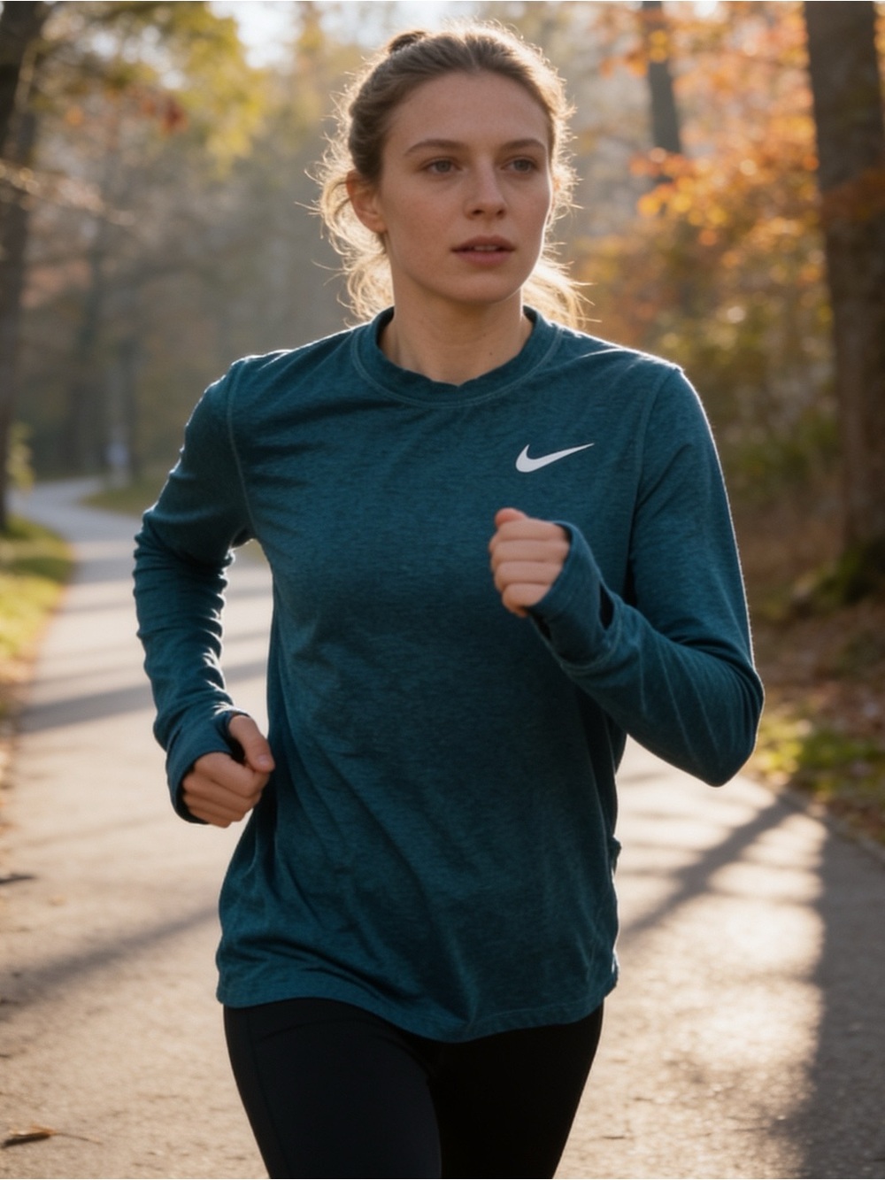 Nike Running Dri-FIT Move to Zero Long Sleeve Top Blue Heather Size Small